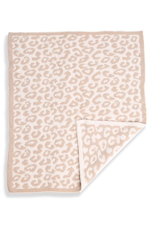Beige Luxury Soft Leopard Print Blanket - Doodlebug's Children's Boutique
