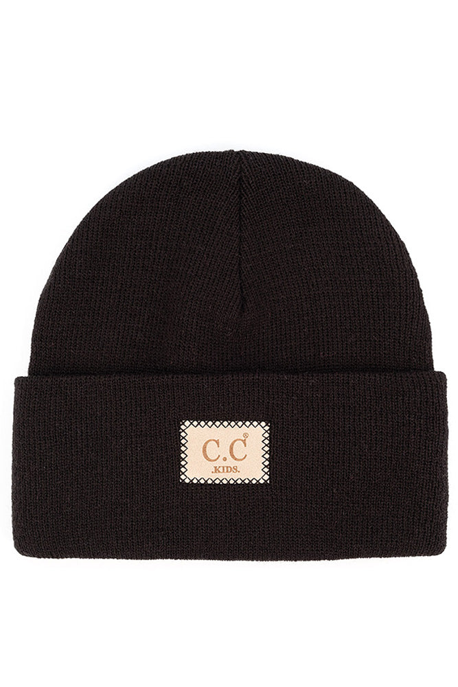 Black Classic Ribbed Kids Beanie Kids - Doodlebug's Children's Boutique