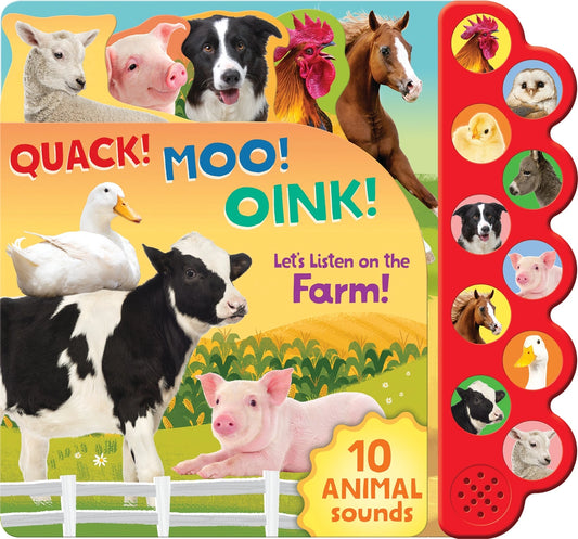 Quack! Moo! Oink! Animal Sounds Book  - Doodlebug's Children's Boutique