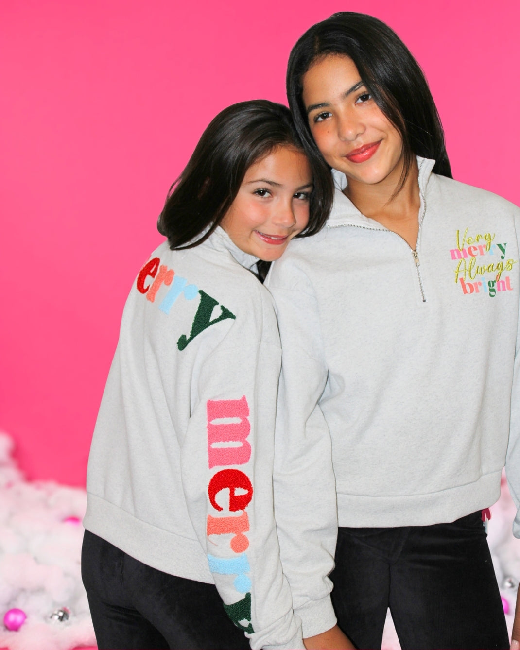 Very Merry Always Bright 1/4 Zip Sweatshirt - Doodlebug's Children's Boutique