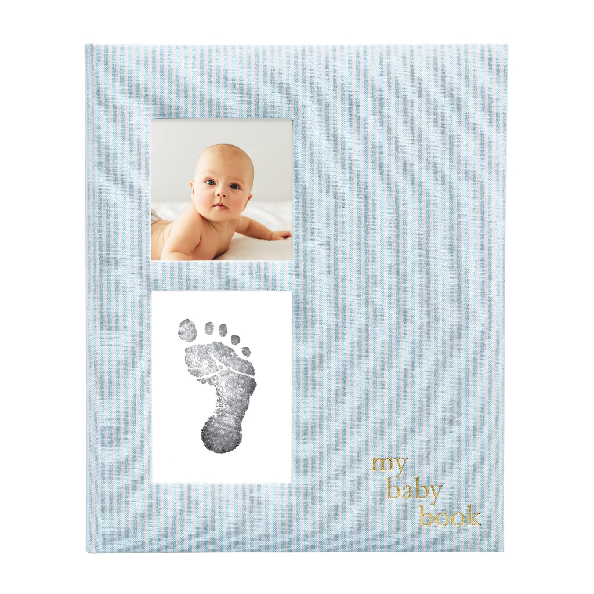 Blue Seersucker Baby Book  - Doodlebug's Children's Boutique