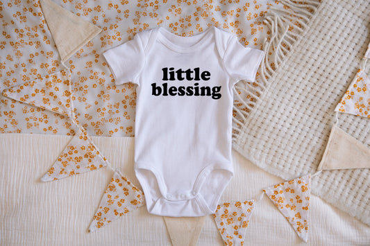 Little Blessing Pregnancy Announcement Onesie  - Doodlebug's Children's Boutique