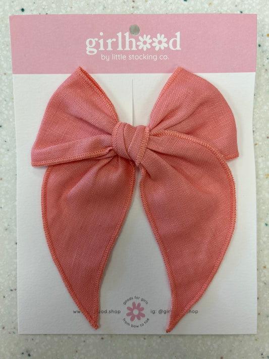 Party Girl Bow in Peachy Pink  - Doodlebug's Children's Boutique