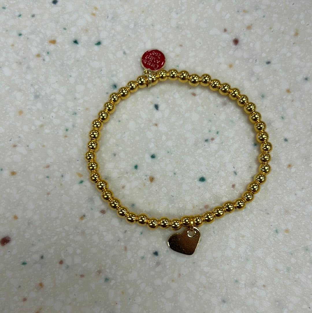 Valentine's Bracelet Gold Heart - Doodlebug's Children's Boutique