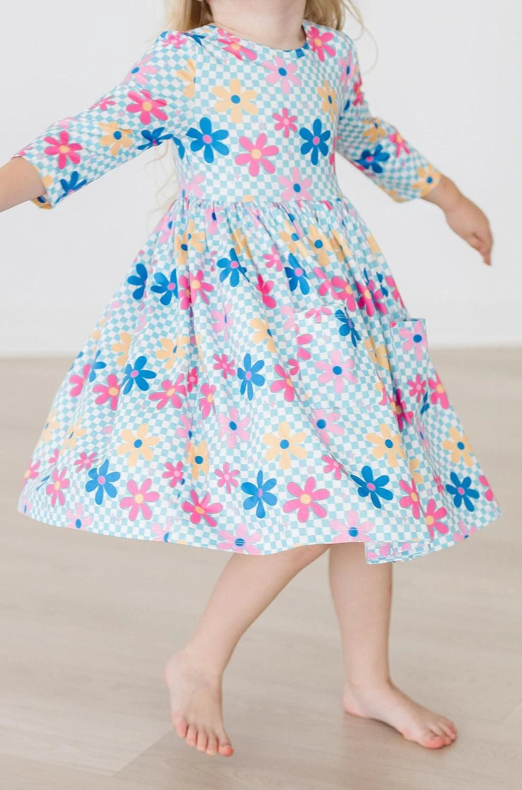 Crazy Daisy 3/4 Sleeve Dress  - Doodlebug's Children's Boutique