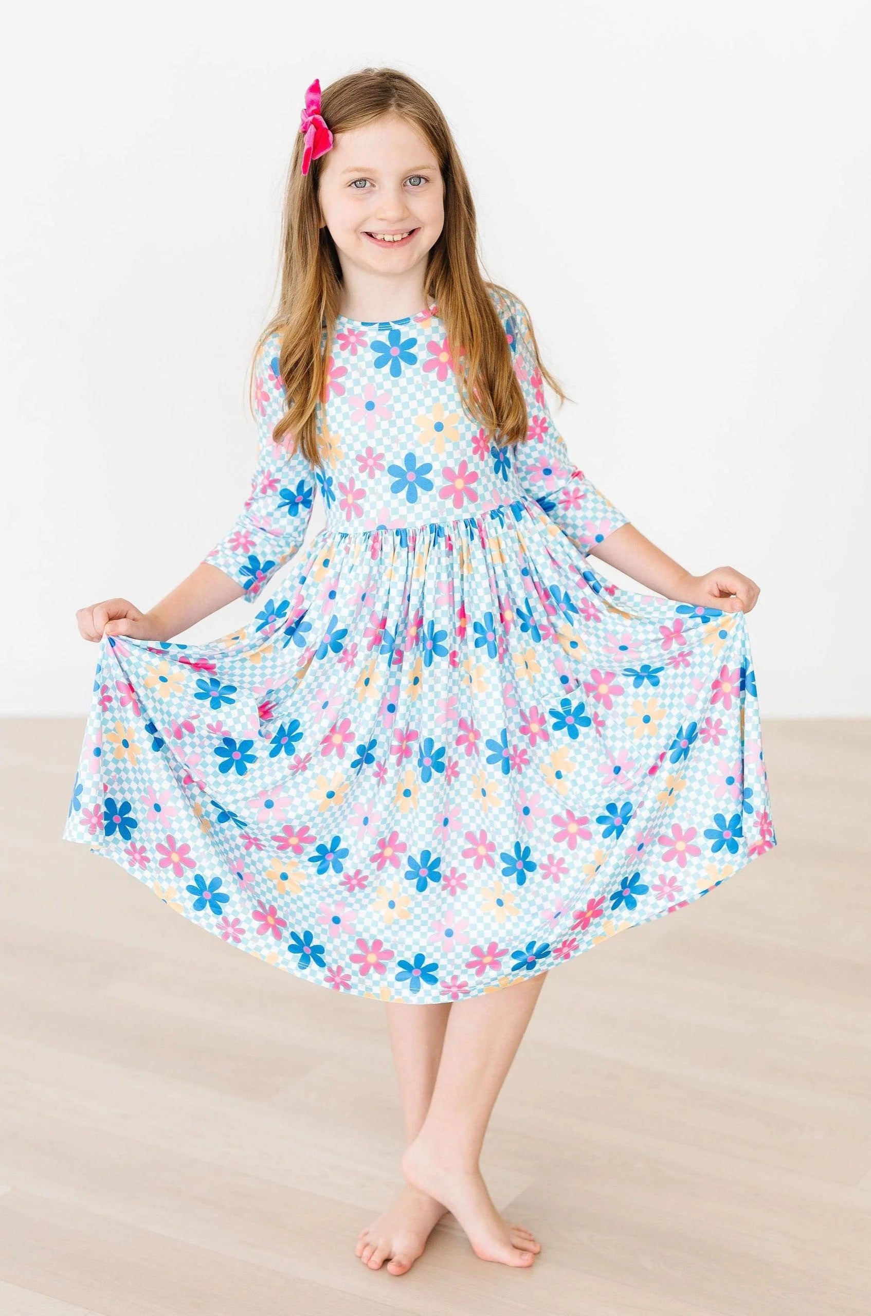 Crazy Daisy 3/4 Sleeve Dress  - Doodlebug's Children's Boutique