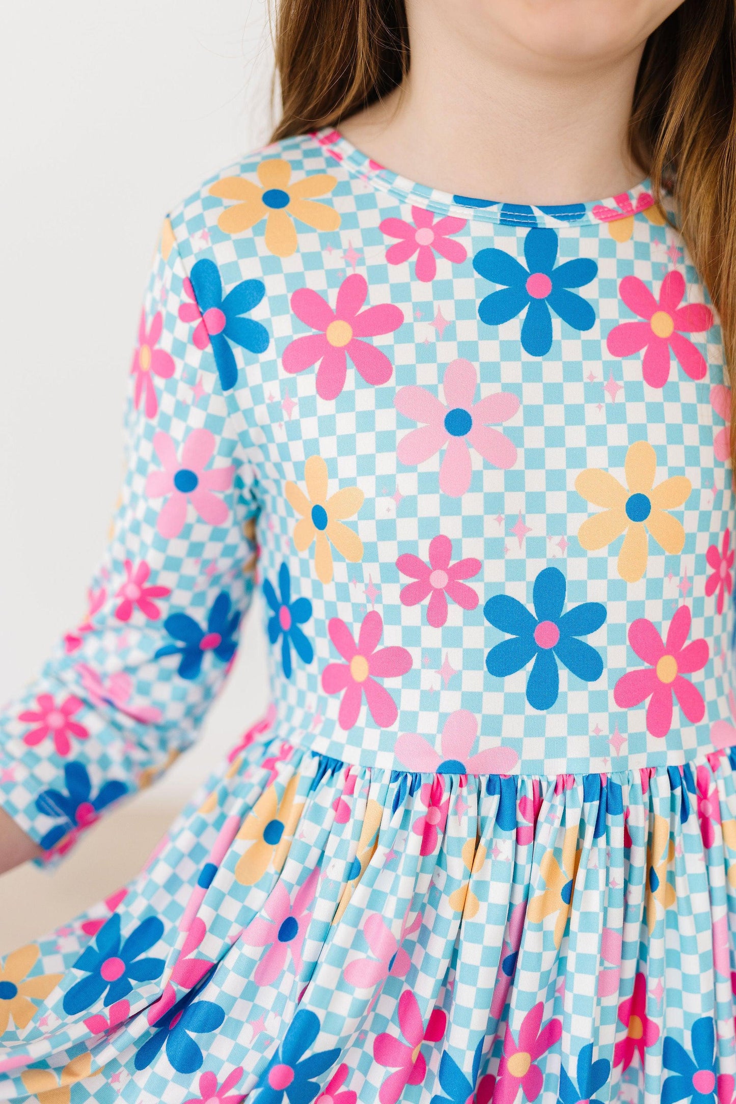 Crazy Daisy 3/4 Sleeve Dress  - Doodlebug's Children's Boutique