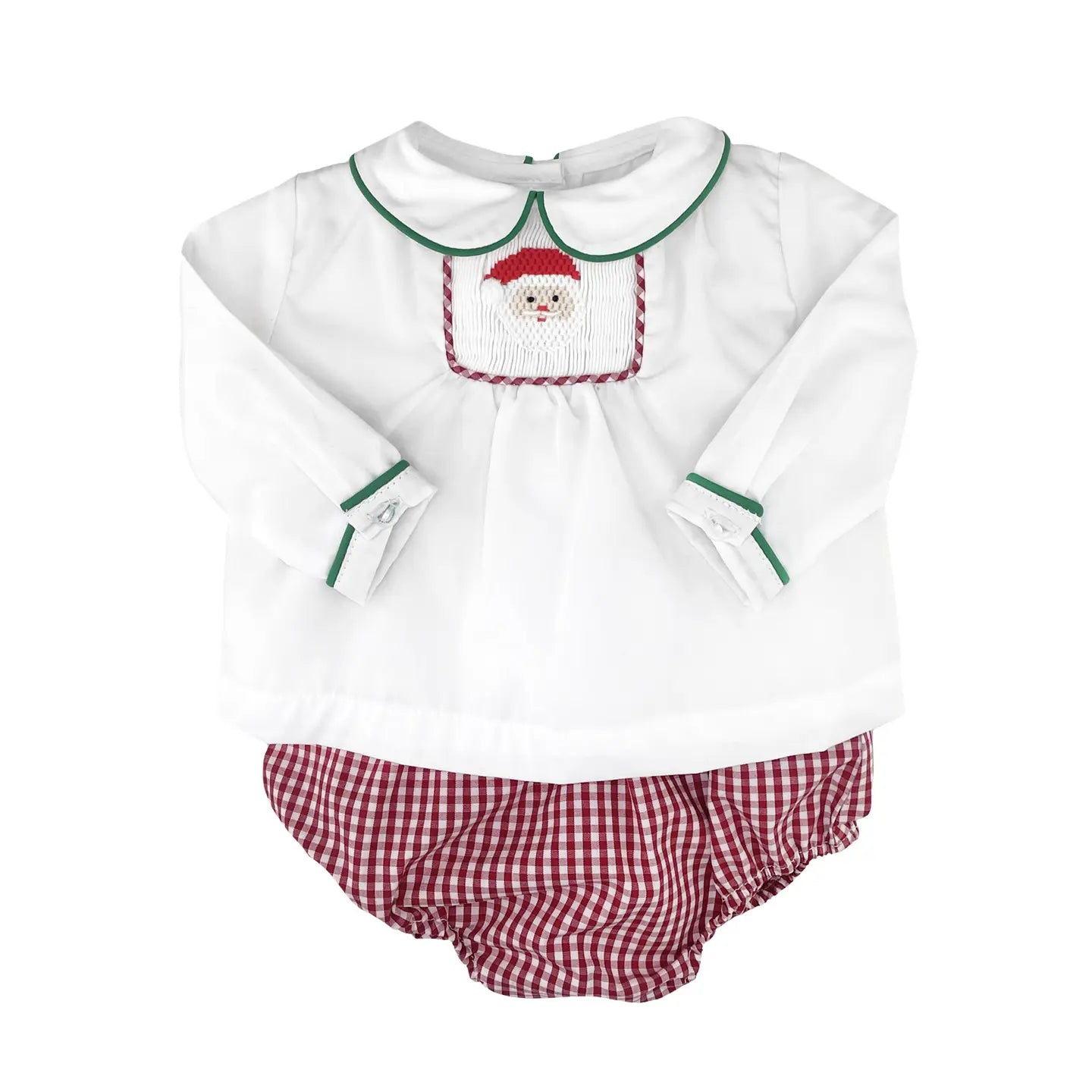 Boys Diaper Set with Santa Smocking - Doodlebug's Children's Boutique