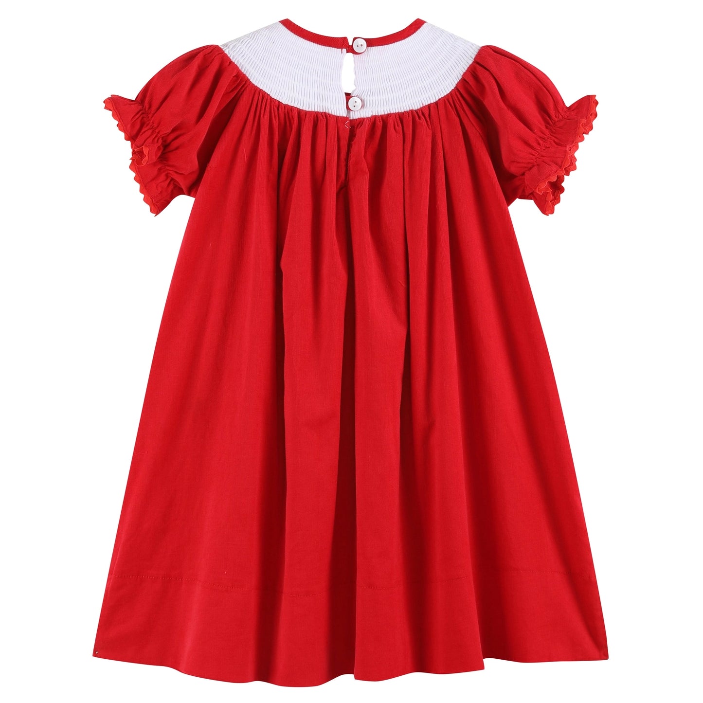 Red Velvet Christmas Smocked Bishop Dress - Doodlebug's Children's Boutique