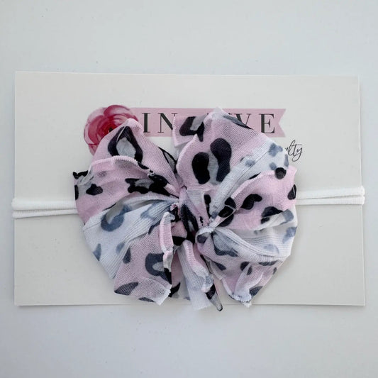 Pink Leopard Mini Headband
