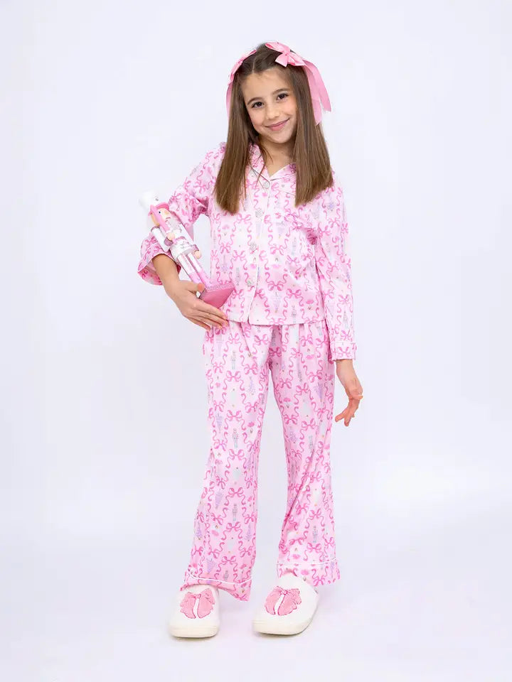 Nutcracker Long Sleeve Satin Pajama Set - Doodlebug's Children's Boutique