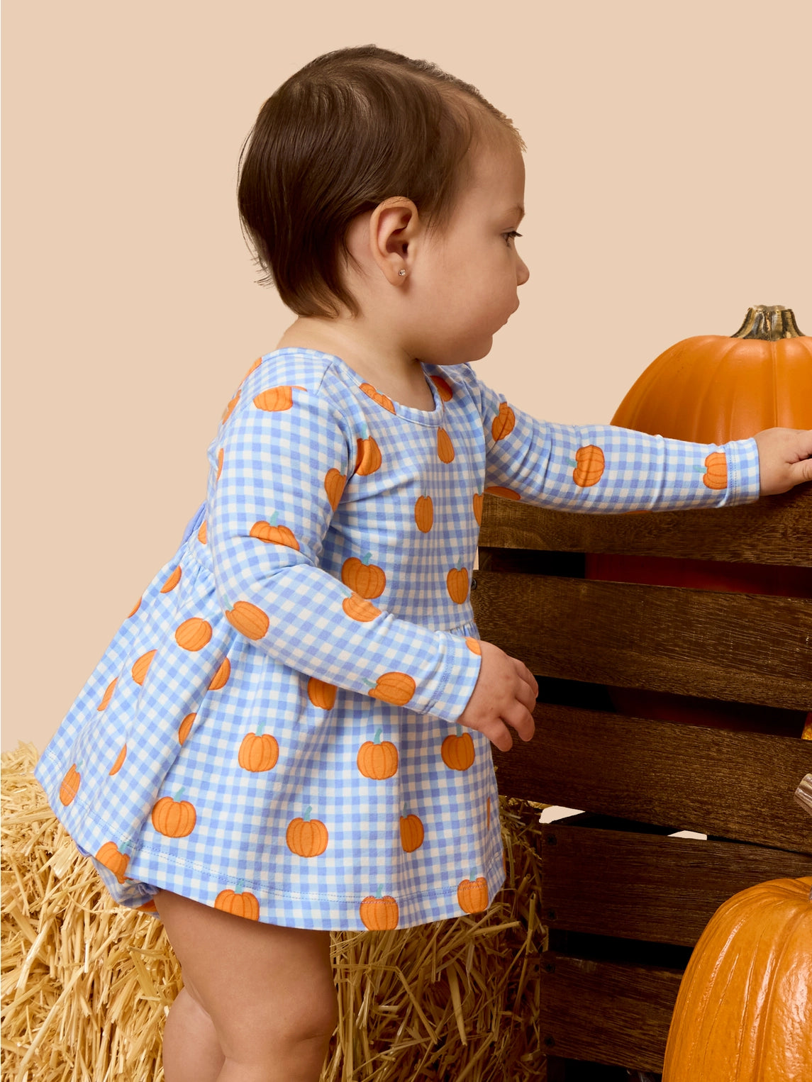 Pumpkin Patch Gingham Twirl Top & Ruffle Bloomer Set