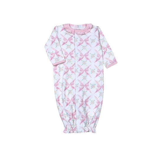 Pink Bows Pima Converter Gown - Doodlebug's Children's Boutique