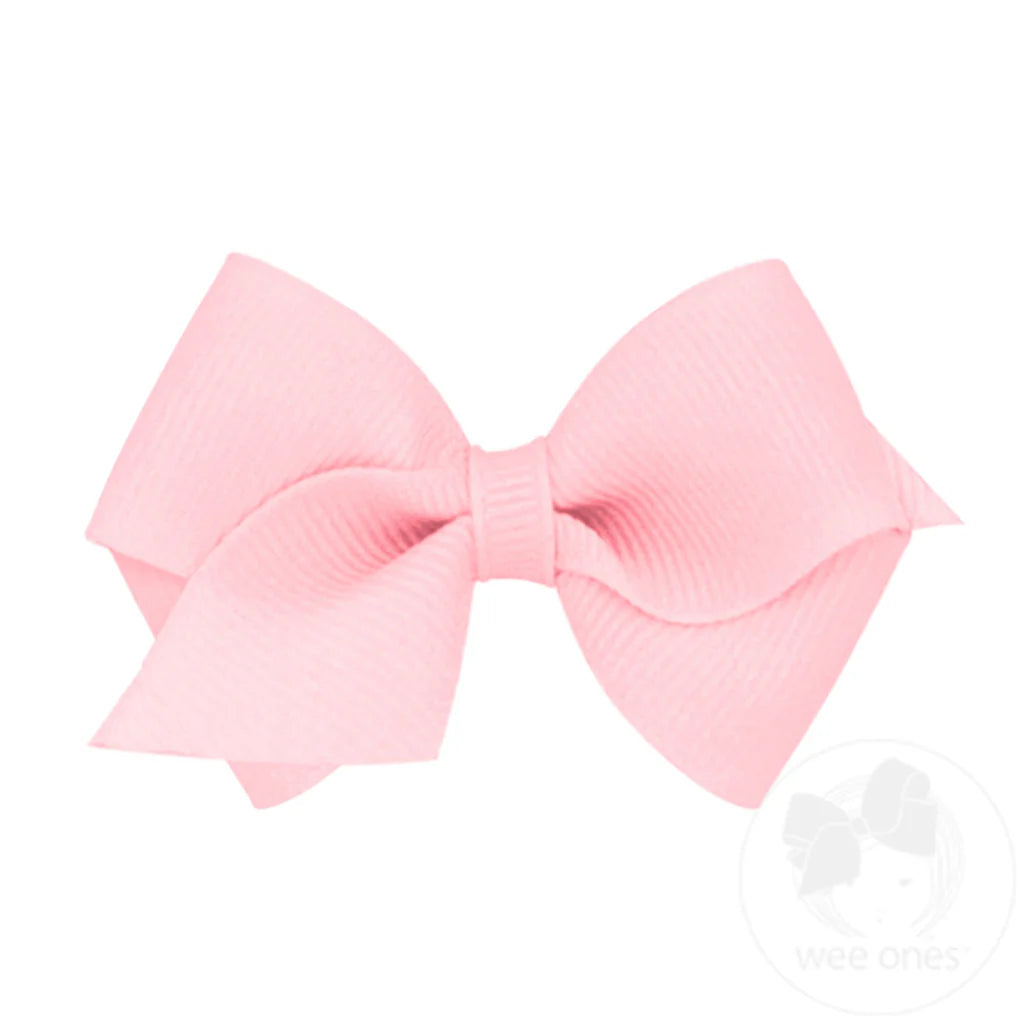 Wee Classic Grosgrain Bow in Light Pink - Doodlebug's Children's Boutique