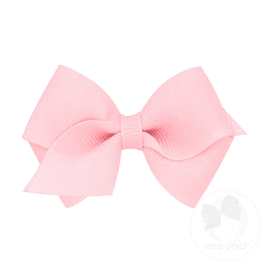 Wee Classic Grosgrain Bow in Light Pink - Doodlebug's Children's Boutique