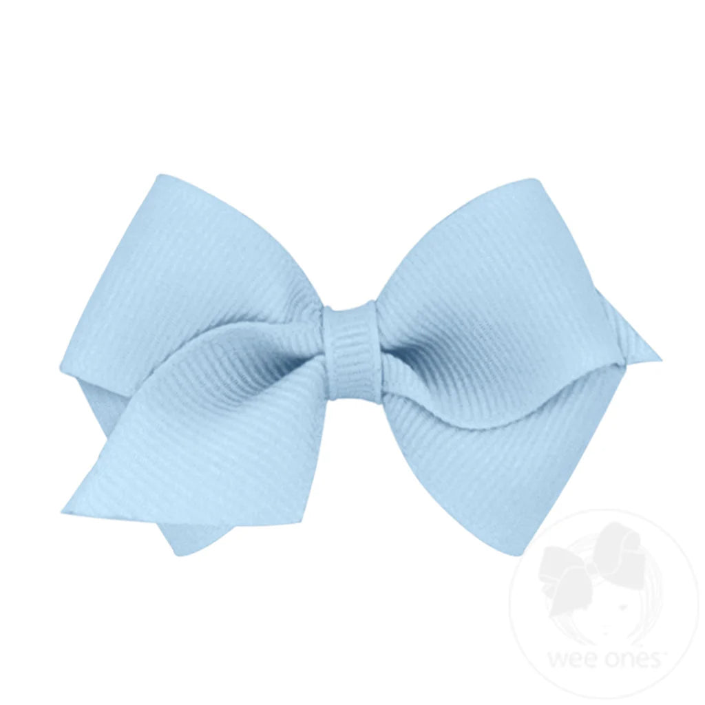 Wee Classic Grosgrain Bow in Millennium Blue - Doodlebug's Children's Boutique