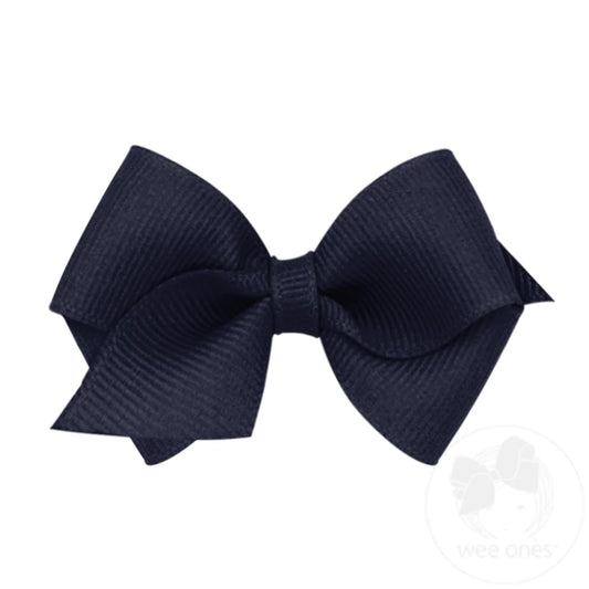 Wee Classic Grosgrain Bow in Navy - Doodlebug's Children's Boutique