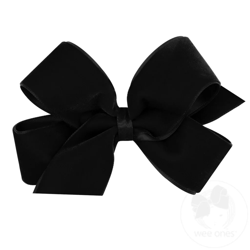 Medium Classic Velvet Bow in Black - Doodlebug's Children's Boutique