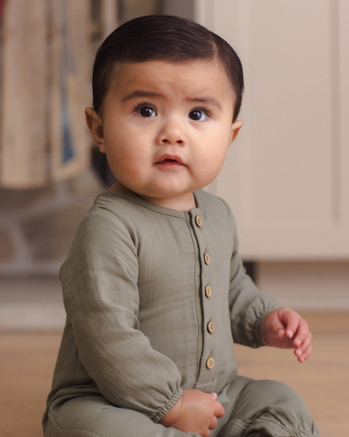 Woven Jumpsuit in Spruce - Doodlebug's Children's Boutique