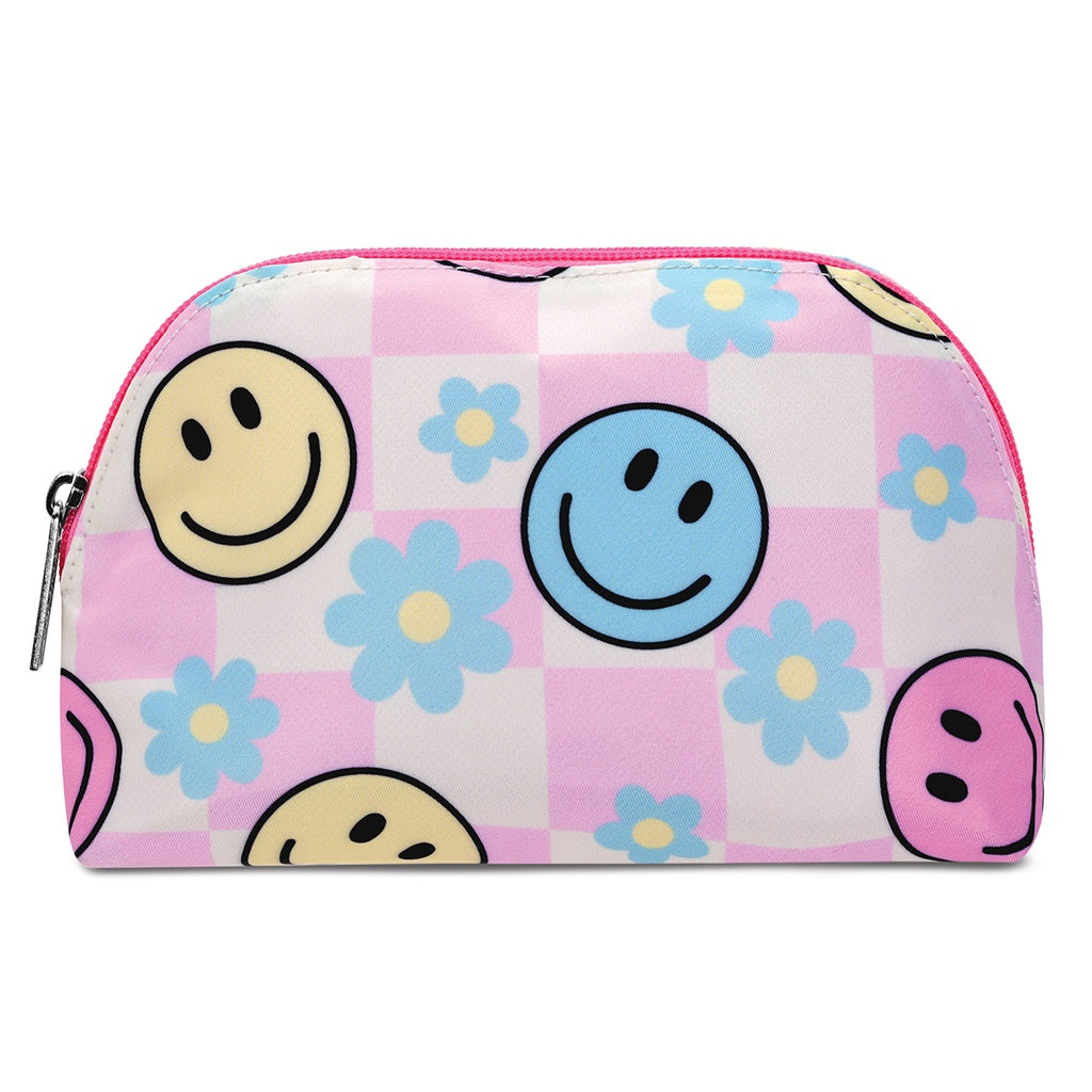 Happy Check Oval Cosmetic Bag  - Doodlebug's Children's Boutique