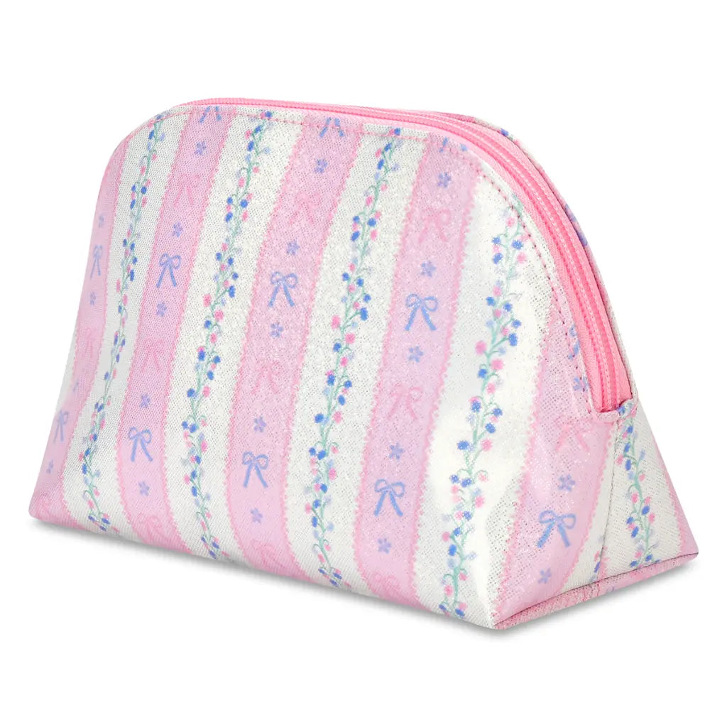 Floral Stripes Oval Cosmetic Bag - Doodlebug's Children's Boutique