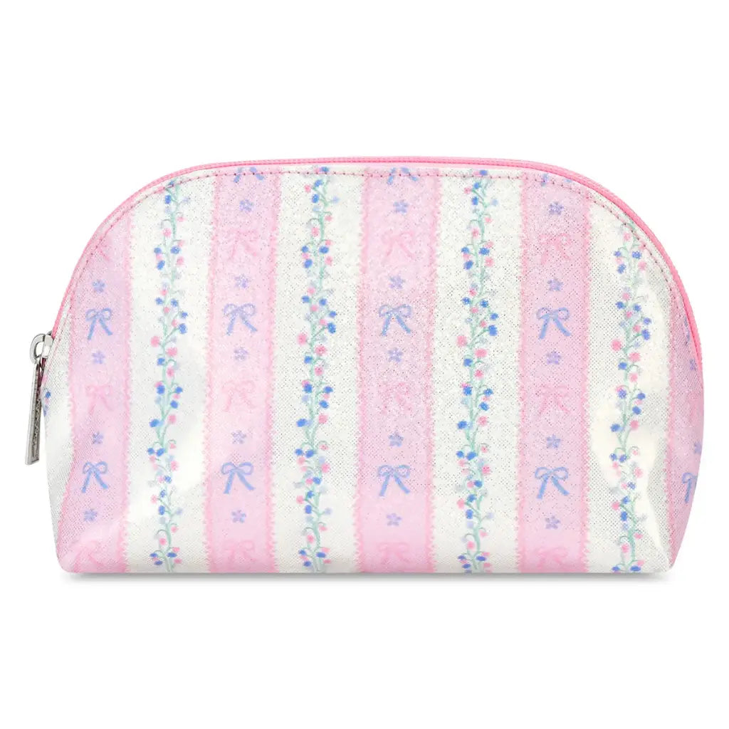 Floral Stripes Oval Cosmetic Bag - Doodlebug's Children's Boutique