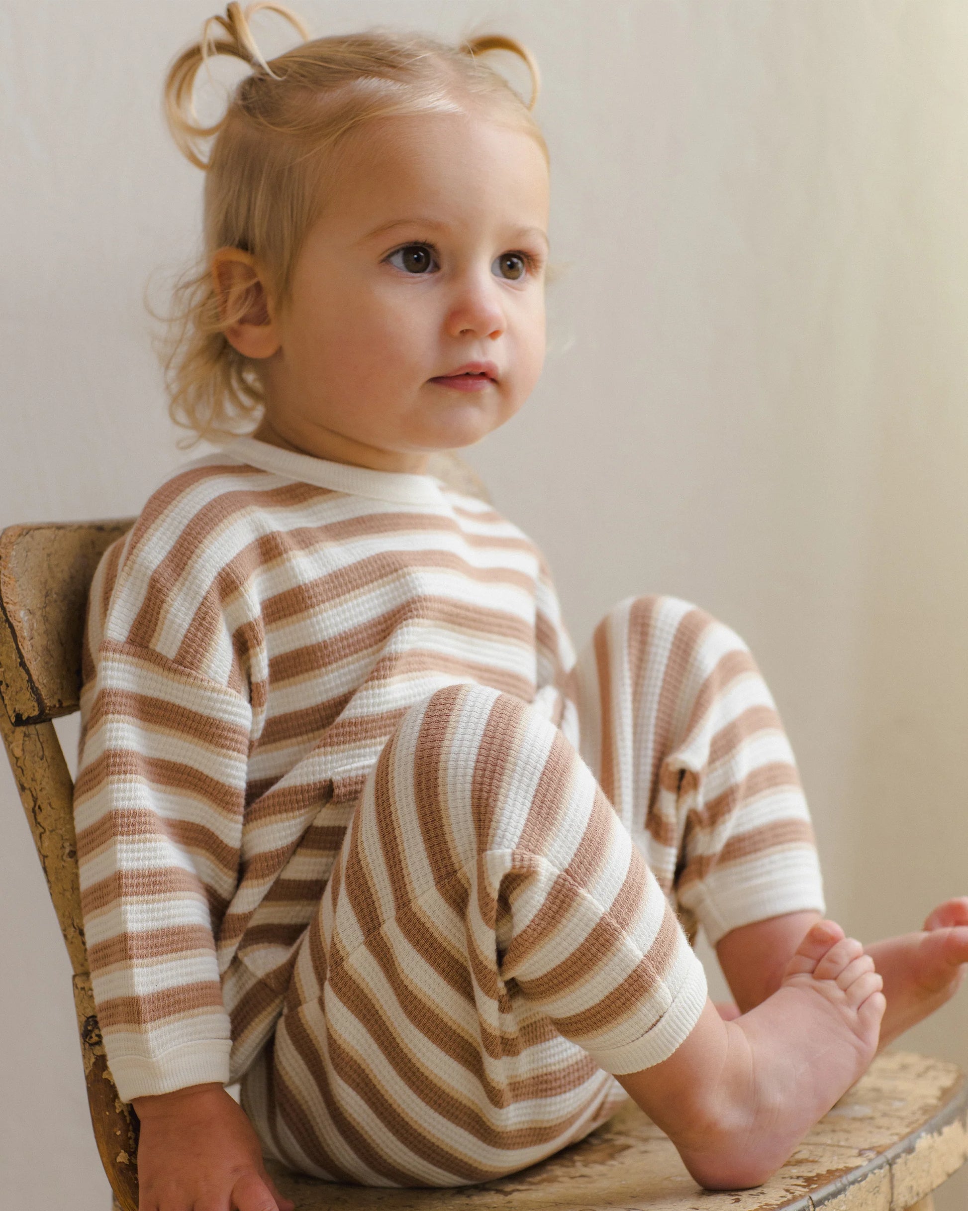 Waffle Slouch Set in Spice Stripe - Doodlebug's Children's Boutique