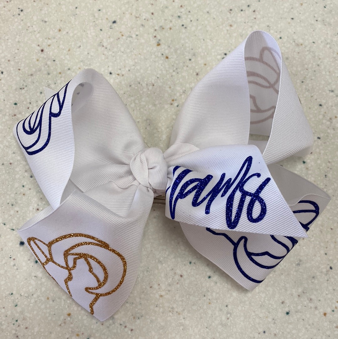 White Lakeside Rams Bow Rams - Doodlebug's Children's Boutique