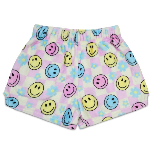 Happy Check Plush Shorts  - Doodlebug's Children's Boutique