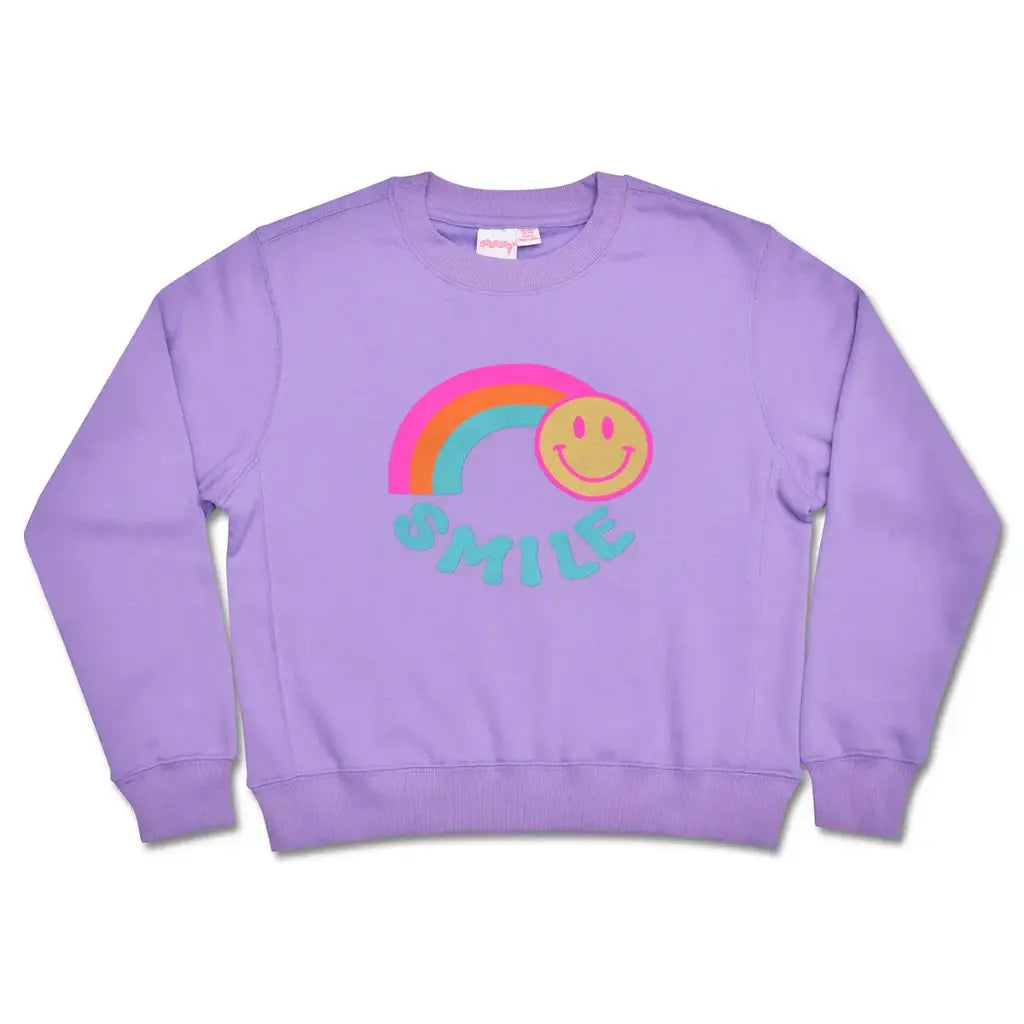 Rainbow Smile Vivid Violet Sweatshirt - Doodlebug's Children's Boutique