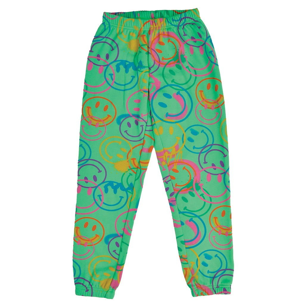 All Over Smile Glam Green Sweatpants  - Doodlebug's Children's Boutique