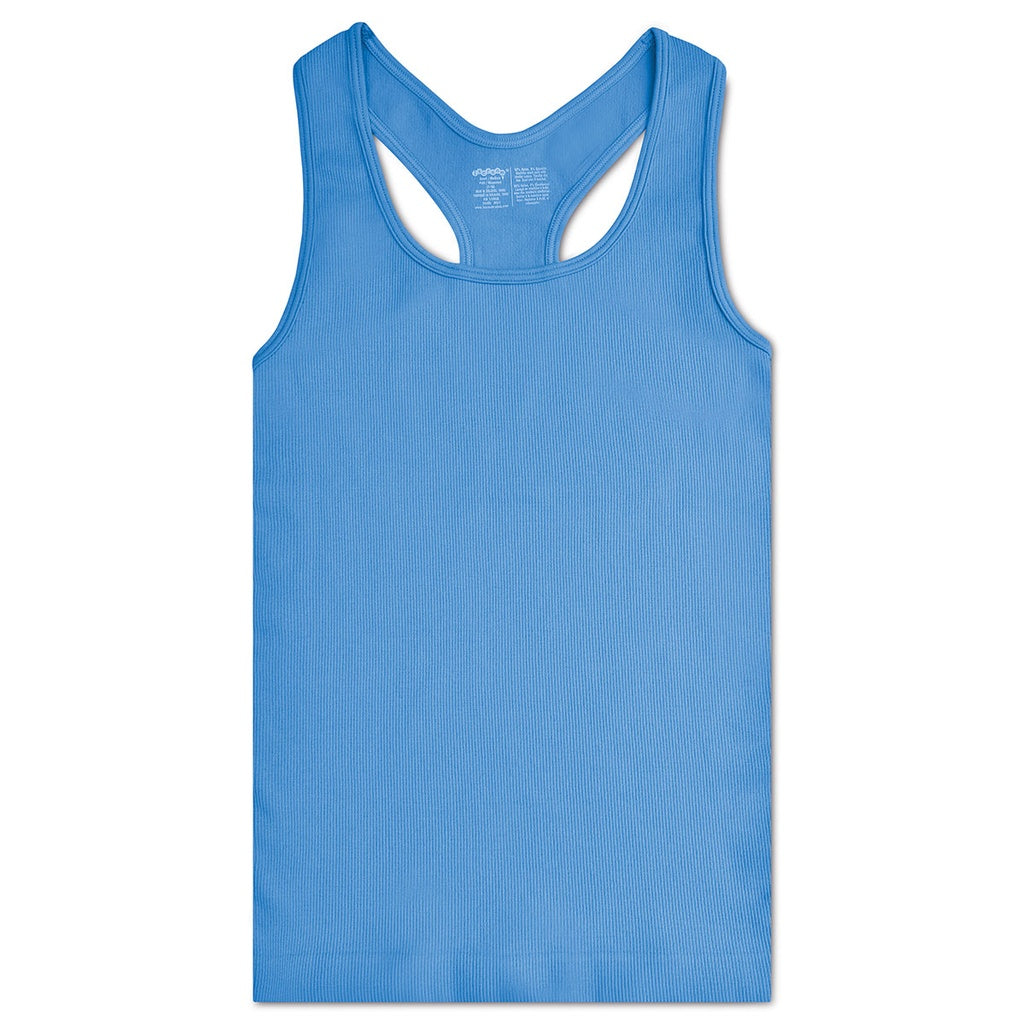 Bright Blue Ribbed Racerback Tank - Doodlebug's Children's Boutique