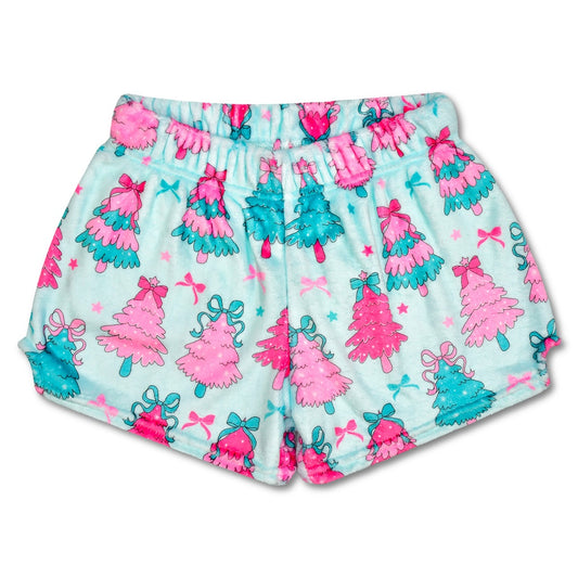 Fancy Christmas Trees Plush Shorts - Doodlebug's Children's Boutique