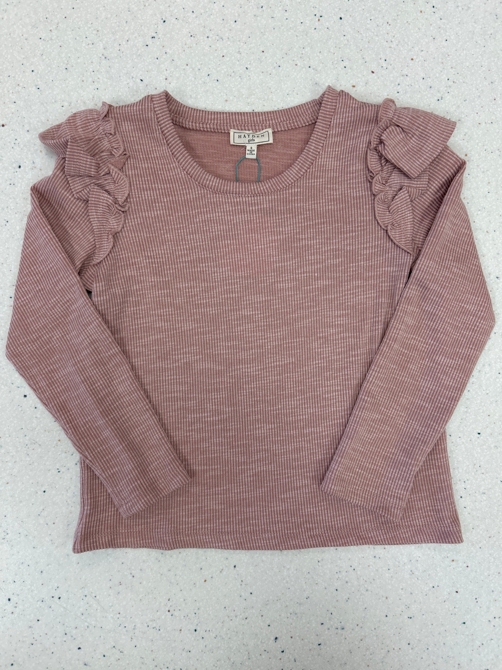 Ribbed Knit Ruffle Top  - Doodlebug's Children's Boutique