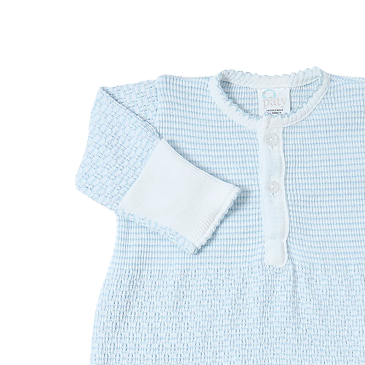 Solid Blue Placket Gown - Doodlebug's Children's Boutique