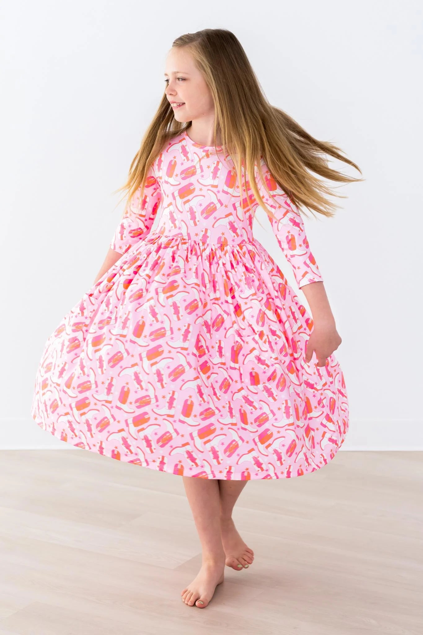 Howdy Pocket Twirl Dress  - Doodlebug's Children's Boutique