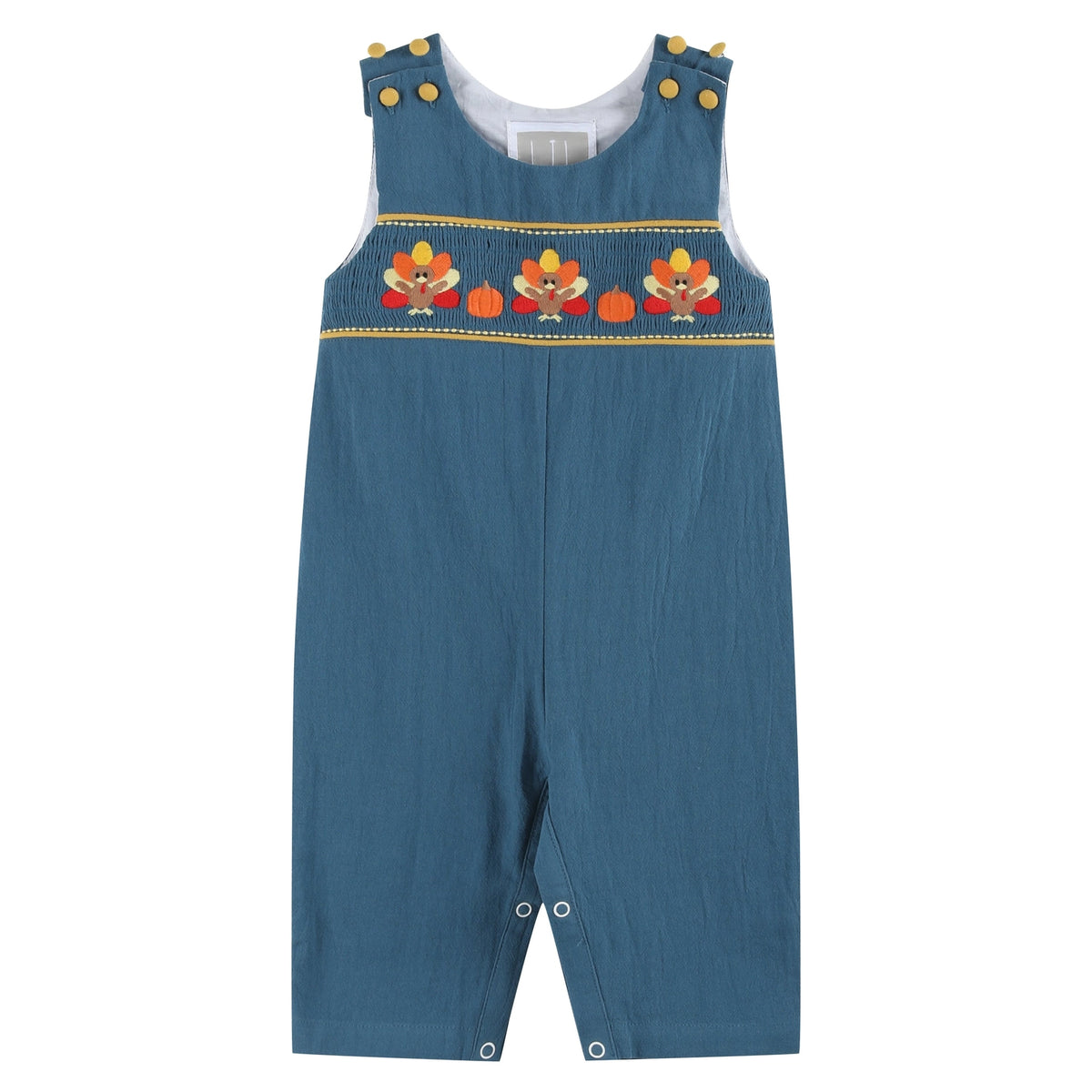 Turkey Smocked Overalls - Doodlebug's Children's Boutique