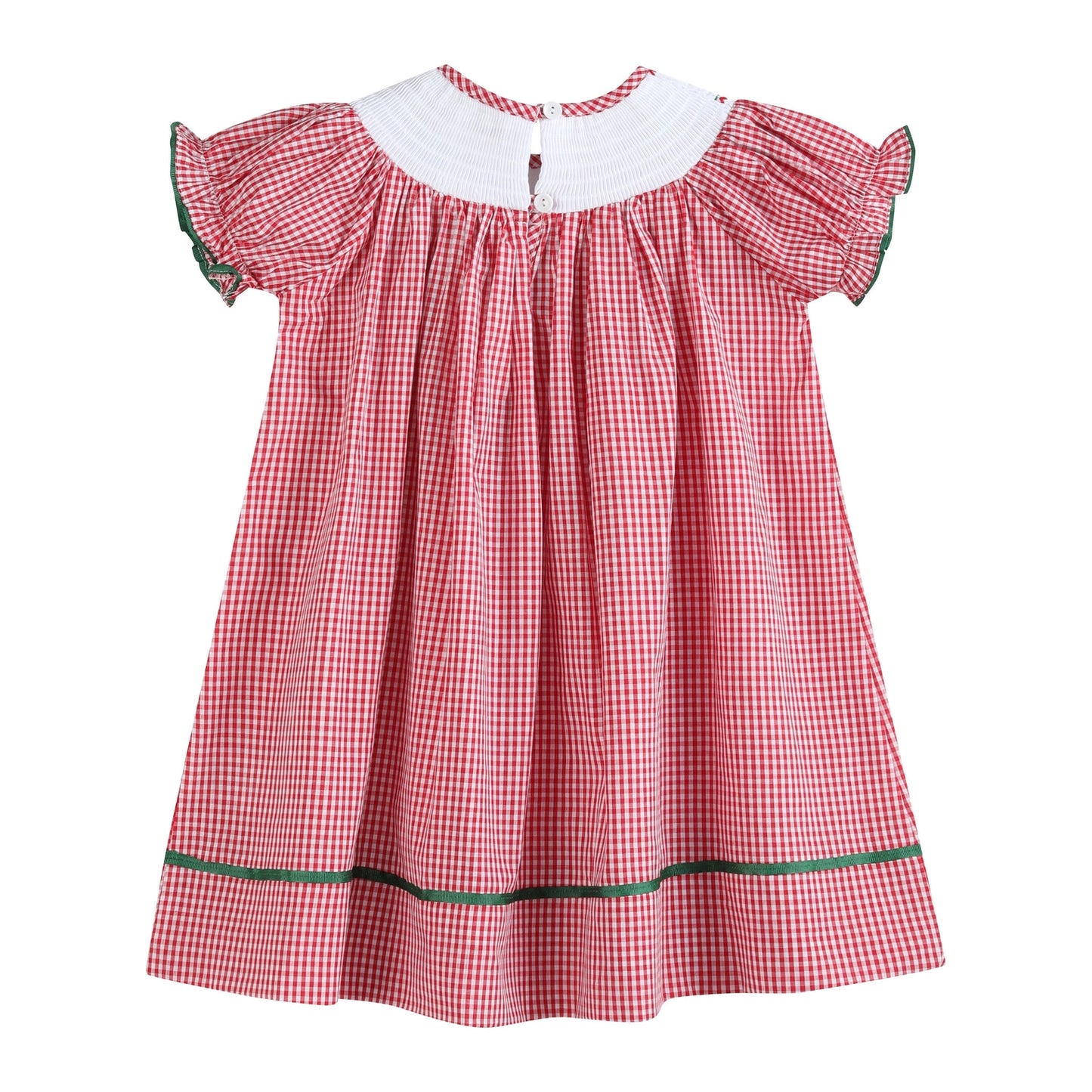 Red Gingham Apple Smocked Biship Dress - Doodlebug's Children's Boutique