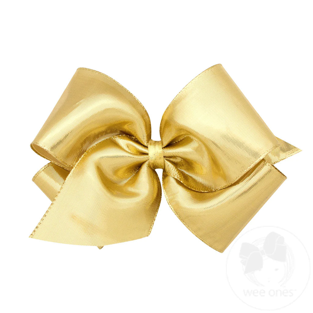 Metallic Overlay King Bow in Gold - Doodlebug's Children's Boutique