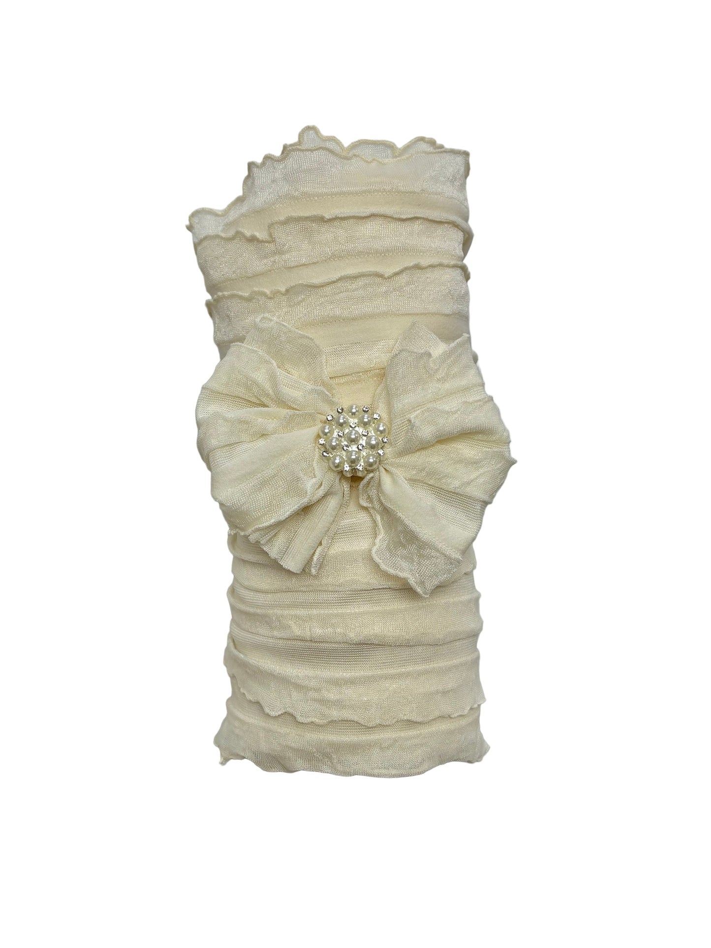 Swaddle Blanket & Mini Pearl Headband Set - Doodlebug's Children's Boutique