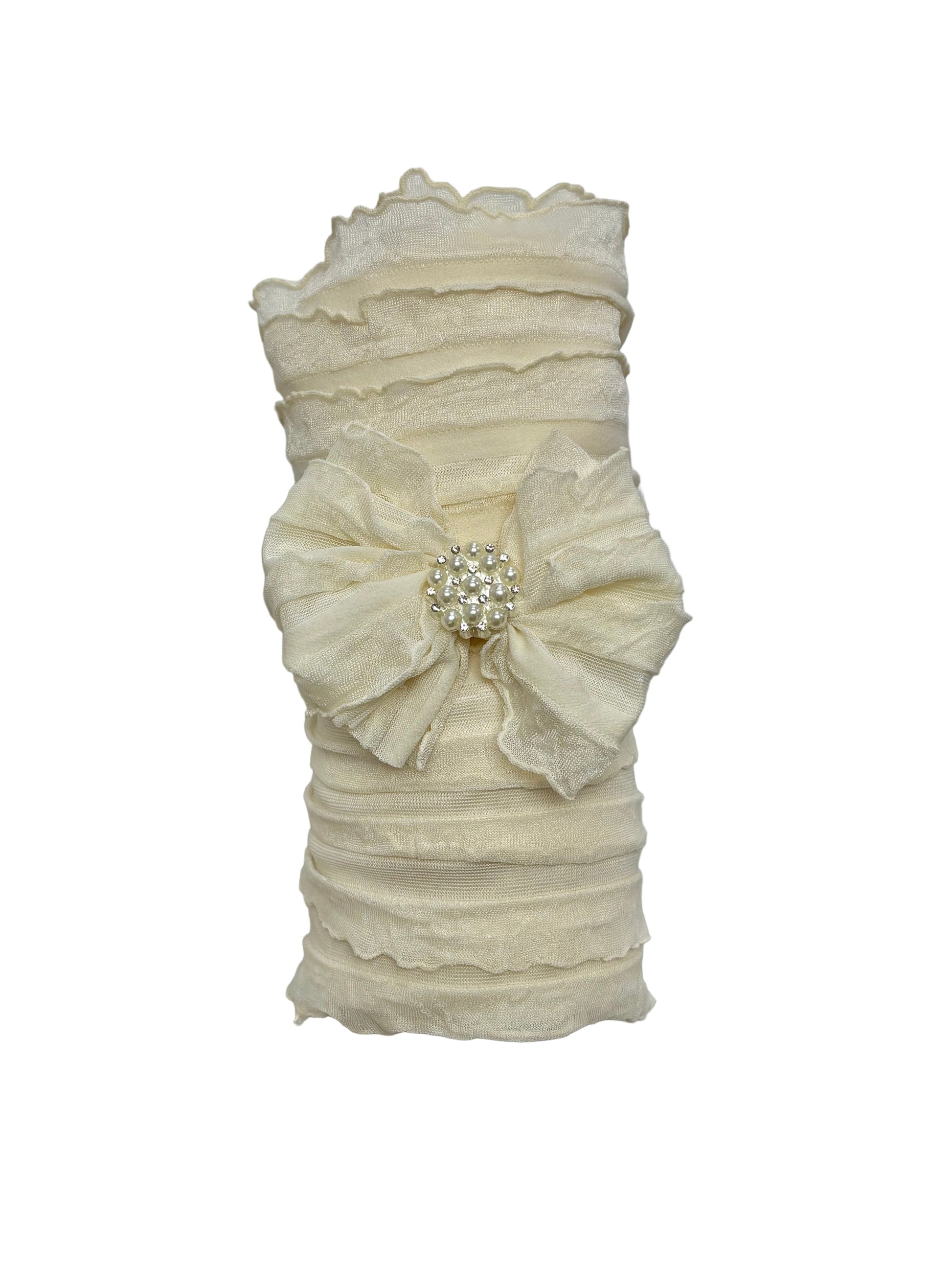 Swaddle Blanket & Mini Pearl Headband Set - Doodlebug's Children's Boutique