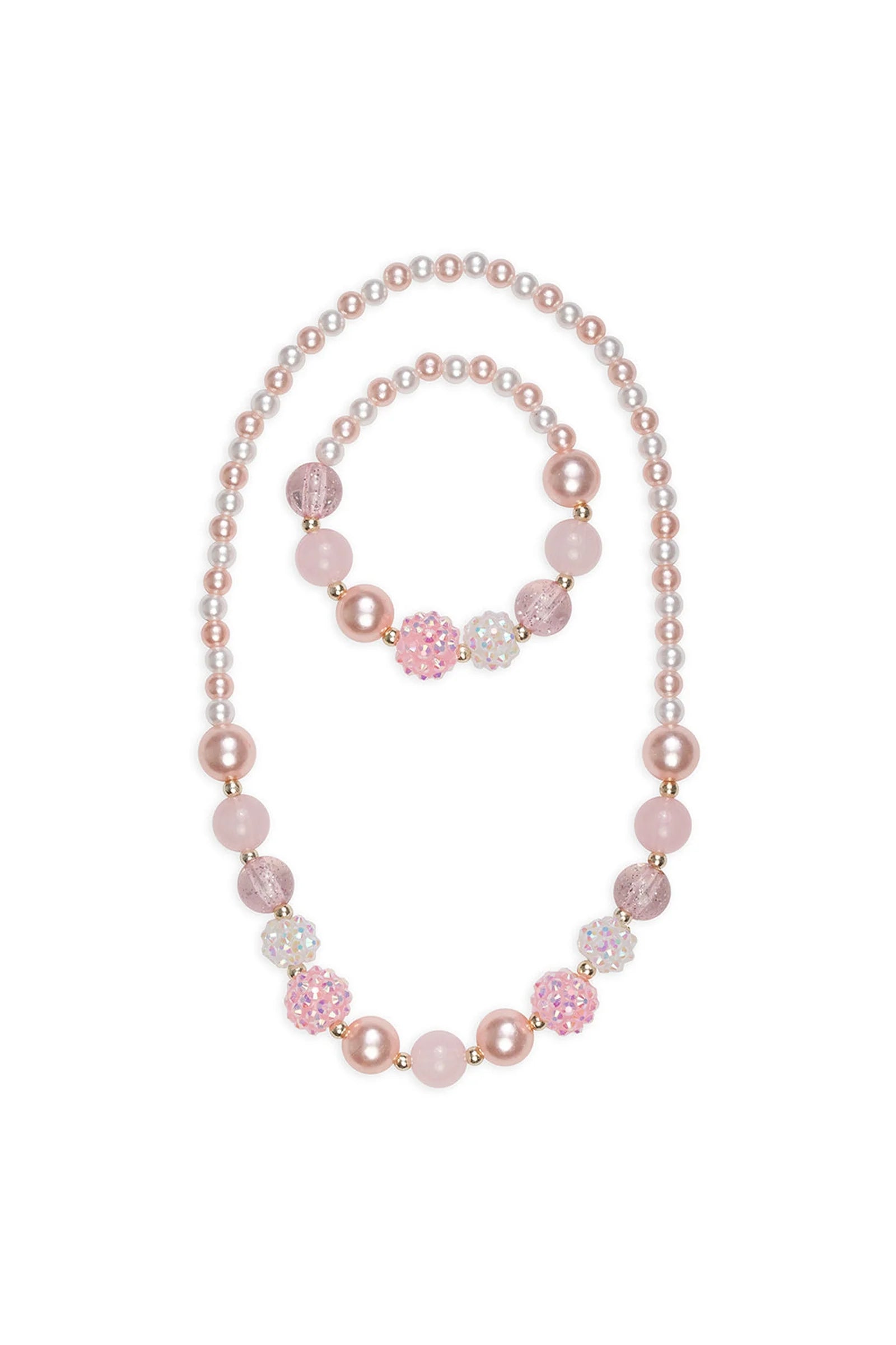 Pinky Pearl Necklace and Bracelet Set  - Doodlebug's Children's Boutique