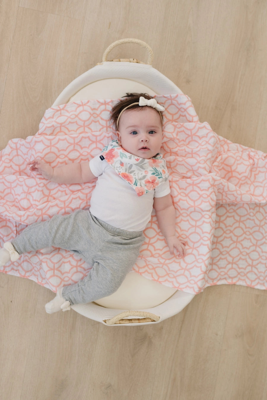 Floret + Trellis Classic Muslin Bandana Bib Set  - Doodlebug's Children's Boutique