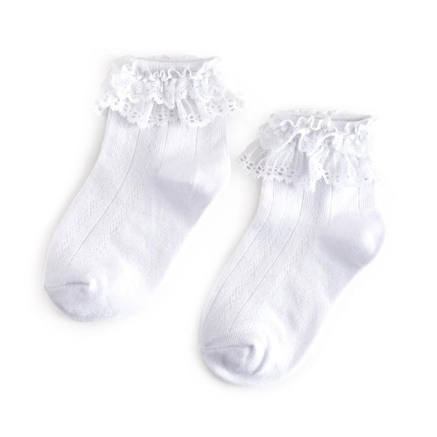 Lace Bobby Socks in White - Doodlebug's Children's Boutique