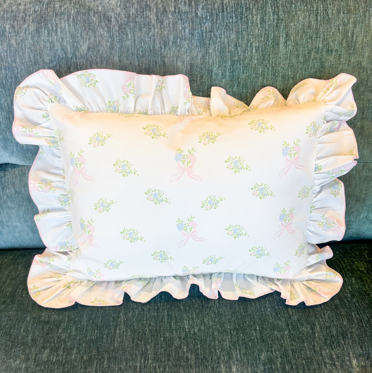Hydrangea Ruffle Pillow - Doodlebug's Children's Boutique