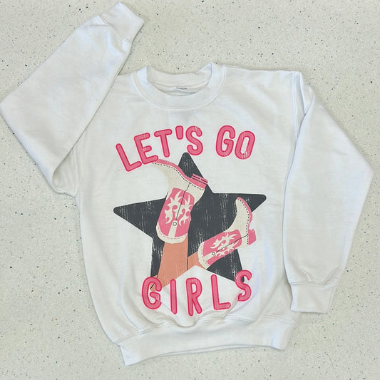 Let's Go Girls Pullover Sweatshirt  - Doodlebug's Children's Boutique
