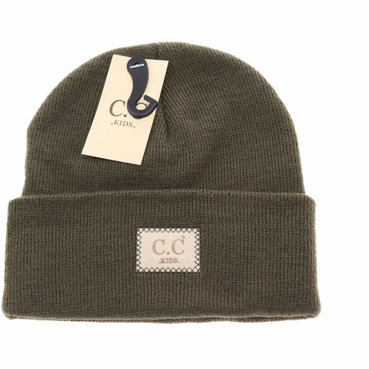 Olive Classic Ribbed Kids Beanie  - Doodlebug's Children's Boutique