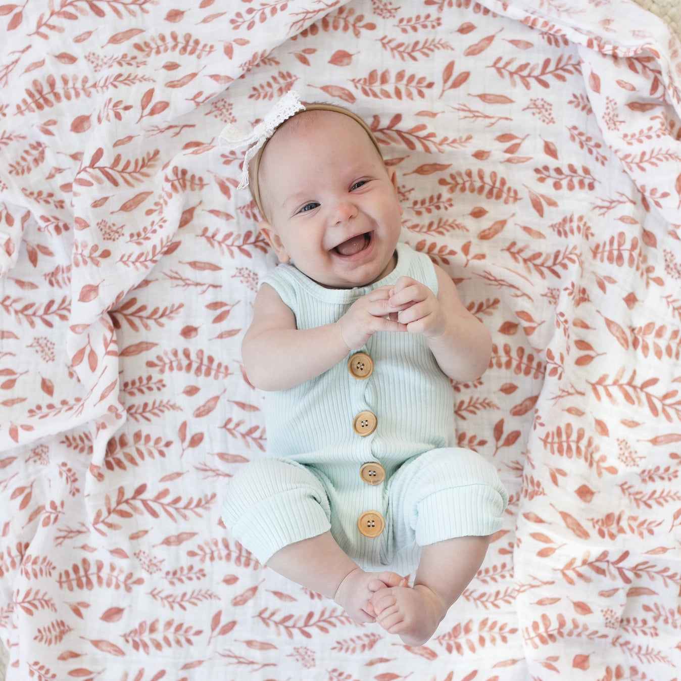 Pink Leaves + Cotton Candy Classic Muslin Swaddle Blanket Set  - Doodlebug's Children's Boutique