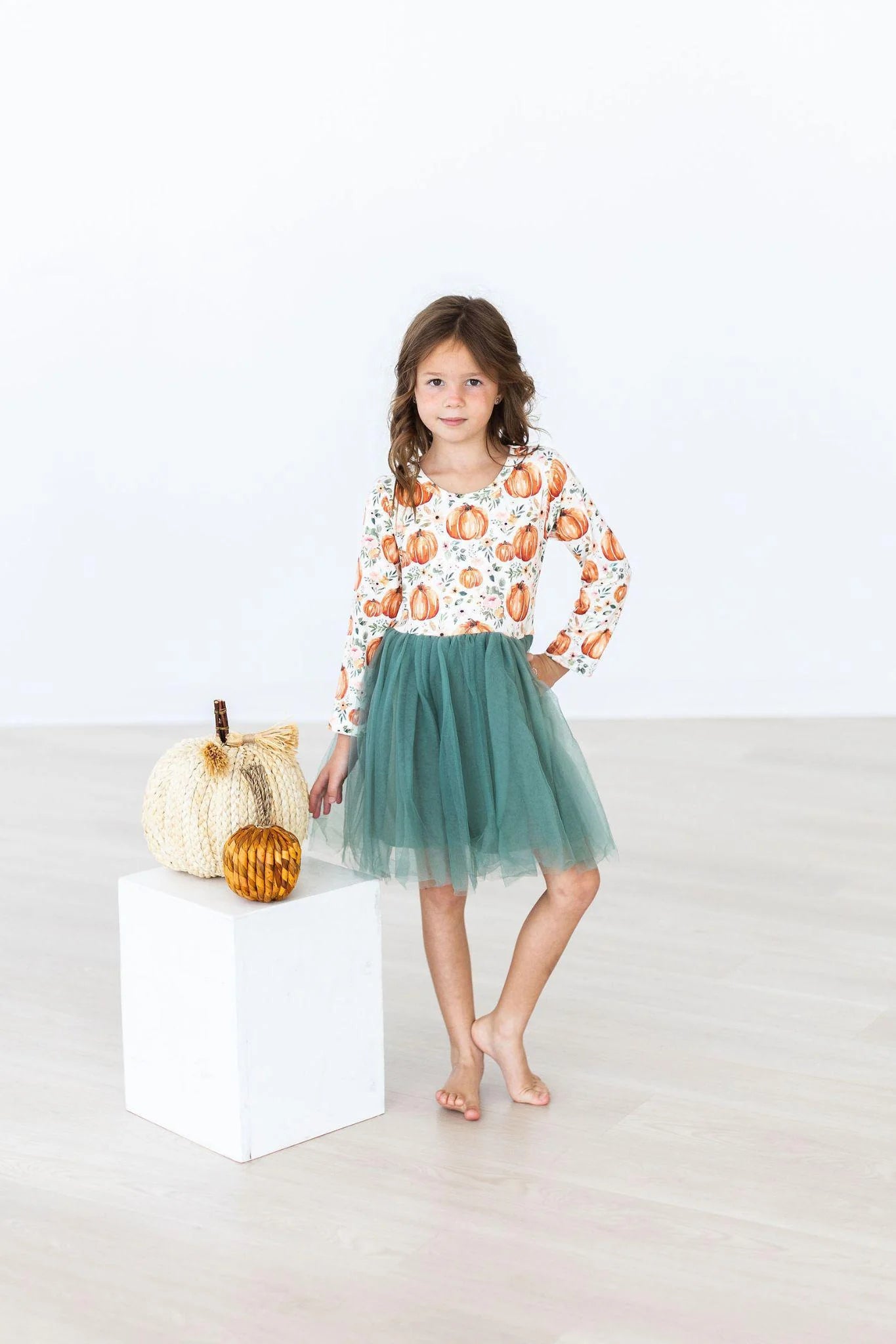 Harvest Florals Long Sleeve Tutu Dress  - Doodlebug's Children's Boutique
