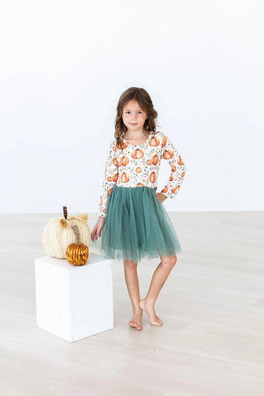 Harvest Florals Long Sleeve Tutu Dress  - Doodlebug's Children's Boutique